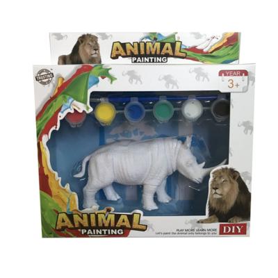 China Educational Toy Children Wild Animal Figures Plaster Kit Colorful Painting Drawing Toy for sale