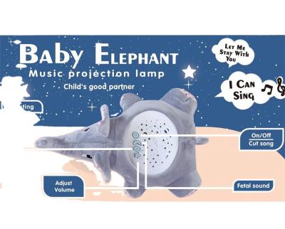 China Plush Sofe Stuffed Toy Baby Elephant Music Projection Lamp Kid's Sidekick Good Production Quality Good News for sale