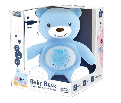 China Plush Sofe Stuffed Toy Baby Bear Music Projection Lamp Kid's Sidekick Good Production Quality Good News for sale