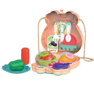 China Preschool Kids Play Set Child Pretend Play Toys Kitchen Storage Bag Have 20 Pcs Accessories Kitchen Toys for sale