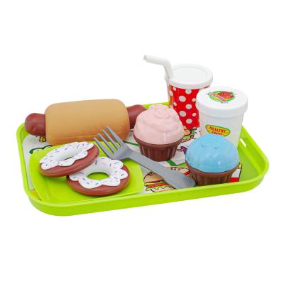 China Preschool Children Play Set Kindergarten Kids Pretend Play Toys Fast Food Plastic Kitchen Toy Set for sale