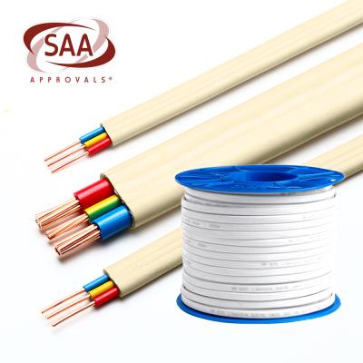 China BVVB TPS Flat Cable Connection Twin Line And Earth Electrical Wire 1MM 1.5MM 2.5MM 4MM 6MM 10MM Flat Ground Cable for sale