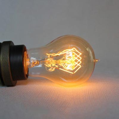 China 220V E27 40W Edison Bulbs A19 Vintage Brass Amber Glass Retro Light Bulb Incandescent Lamp for Cafe Decor for sale