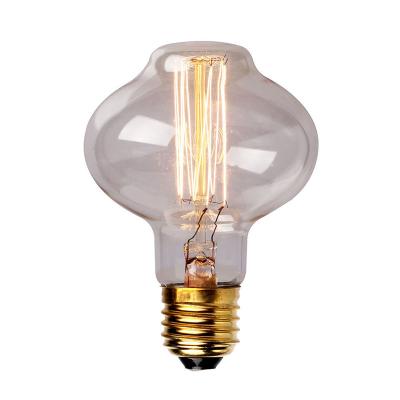 China All New Decorative Design Vintage Edison Light Bulb L80 E27 Lantern Shape Squirrel Cage Light Bulb Tungsten Filament Bulb 110V 220V for sale