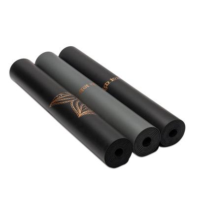 China Custom Eco-friendly Large 1830*680*5mm Black And Gold Large PU Rubber Yoga Mat for sale