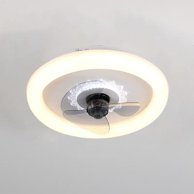 China Modern Round Remote Aluminum Cover LED 60W 120W Electric Decorative Ceiling Fan With Light for sale