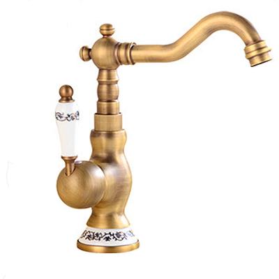 China Modern Durable Antique Copper Kitchen Faucet Luxury Water Faucets for sale