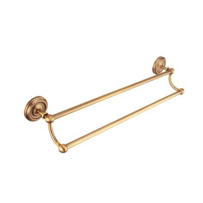 China Double Fashion Bathroom Towel Rack Wall Brass Antique Towel Rack for sale