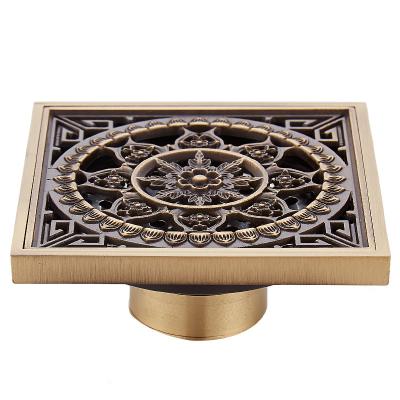 China Modern Bathroom Floor Drains Shower Drain Antique Brass Drain Cover for sale