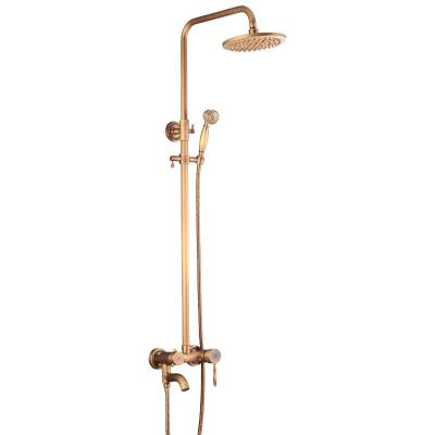 China With Sliding Bar Triple Function Concealed Shower Set Brass Faucet Shower Mixer Set for sale