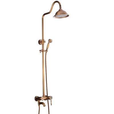 China With Slide Bar 2 Handle China Faucet Shower Set Modern Brushed Brass Shower Set for sale