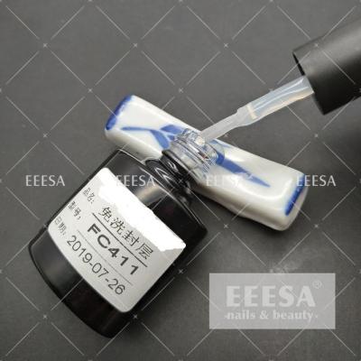 China Esmalte de uñas ultravioleta del gel de la capa superior ningún esmalte de uñas claro transparente de la manicura del gel del trapo en venta