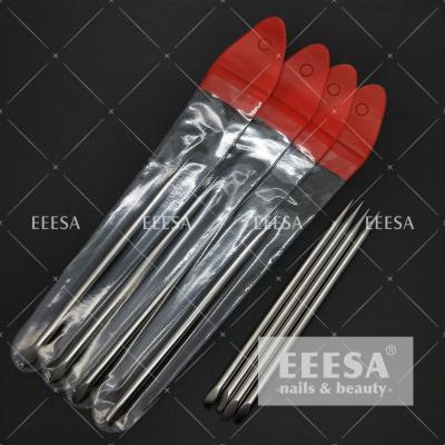 China Orange Metal Cuticle Pusher Nail Art Design  Manicure Pedicure Care for sale