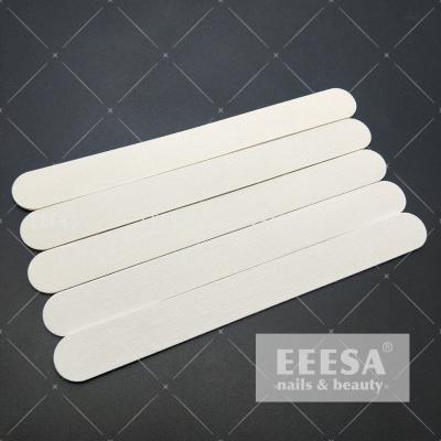 China Straight Thin Professional Wooden Wood 100/180 Grit Nail Files White for sale