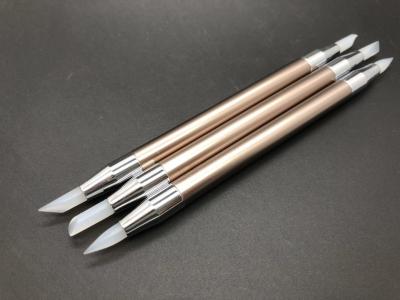 China 3Pcs fijó la pluma plana Dual-terminada oro del silicón de Art Brush Drawing Dotting Foil del clavo del ángulo de taza en venta