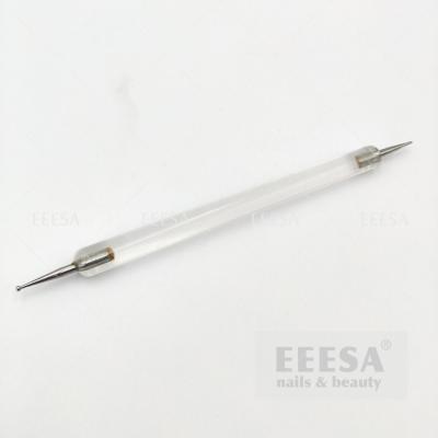 Cina Chiara unghia acrilica di plastica Dot Dotting Needle Tool del dito di Selicon della testa del gemello di Diy in vendita