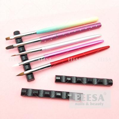 Cina 5 neri economici scanalano il supporto di plastica di Art Penholder Nail Brush Tool in vendita