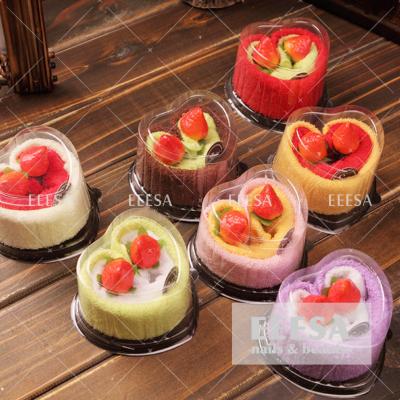 China Strawberry Love Heart Cake Shaped Promotional Microfiber Festival Gift Towel for sale