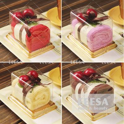 China Pvc Box Package 100% Cotton Cute Square Cake Shape Cherry Bath Face Hand Towel for sale