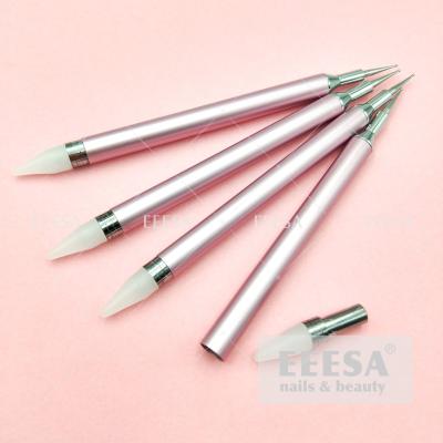 China De roze Spijker Art Dotting Tool And Wax Pen Pencil Rhinestone Picker van het Metaal Dubbele Beëindigen Te koop