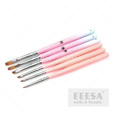 China Privé Etiket vlak Ovale de Houten Spijker Art Builder Gel Brush Set van de Slagverf Te koop