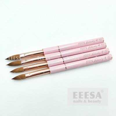 Chine Taille de luxe chaude faite sur commande 8 brosse 100% acrylique de clou de 10 12 Rose Gold Pink Kolinsky à vendre