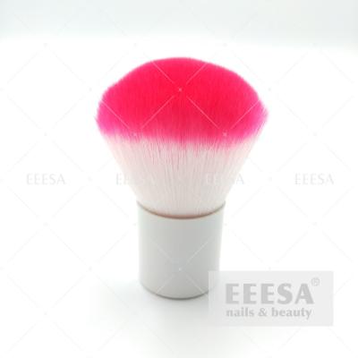 China Pearl White Handle Ombre Pink Hair Art Nails Cleaner Cleaning Dust Nail Brush for sale