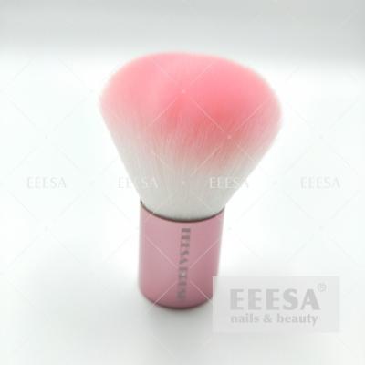 China Rose Red Metal Short Handle For Cleaning Nails Ash Dirt Pink Nail Dust Brush for sale