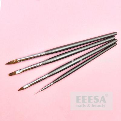 Cina Gel su ordinazione di Grey Wood 3D che costruisce la fodera acrilica Art Nail Brush Set dei capelli di Kolinsky in vendita