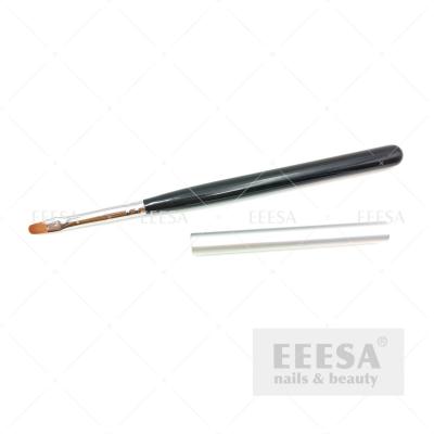 China Custom Synthetic Hair Round Oval #4 Black Wood Gel Master Nail Art Brush for sale