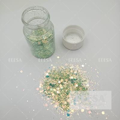 Китай Green Colorful Grow Reflective Holographic Spring Nail Art Powder Glitter продается