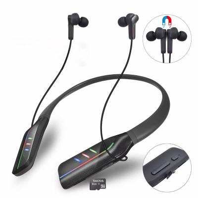 China 2022 Latest In-Ear Products With Colorful Running Flashing LED In Ear Band Wireless Earphone Magnetic Neck Type C Earphone For Apple for sale