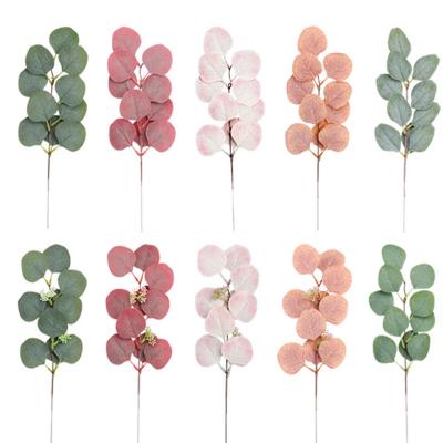 China Wedding Decor Silk Natural Preserved Artificial Eucalyptus Plants Flower Bouquet Wedding Decoration for sale