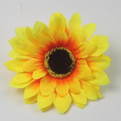 China Silk Flower Head Sunflower Flower Head Artificial Flower Head For Wedding Festival Home Decor for sale