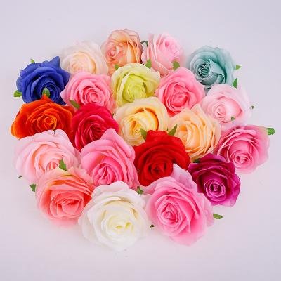 China High Quality Silk Rose Flower Head Artificial Flower Head Flower Head For Wedding Decor for sale