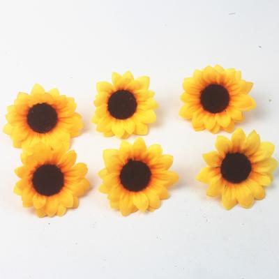 China Artificial Flower Head Sunflower Silk Flower Head For Wedding Festival Home Decor for sale