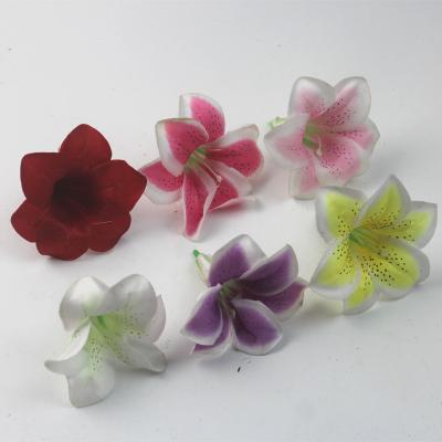 China Artificial Silk Flower Head Lily Flower Head Wedding Flower Garland Decor for sale