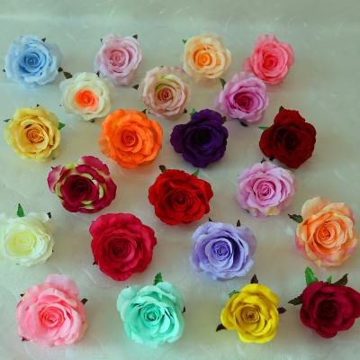 China High Quality Wedding Flower Head Decorative Silk Rose Flower Head Artificial Flower Head Decoration for sale