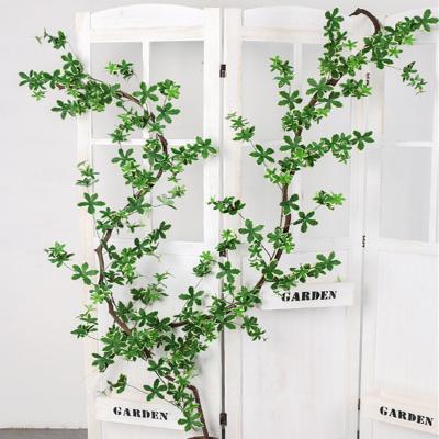 China Artificial Flower Decorative Artificial Flowers Hanging Green Plant Leaves Flower Wall Decor for sale