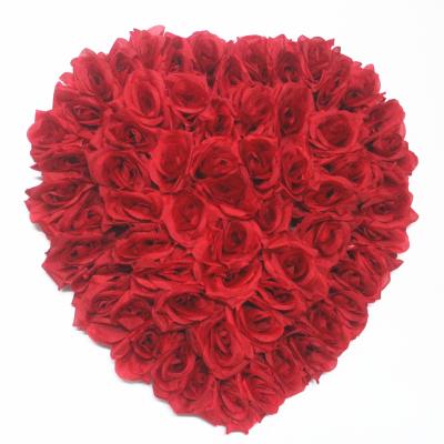 China Artificial Flower Heart Shape Silk Rose Flowers For Wedding Christmas Festival Home Decoration for sale