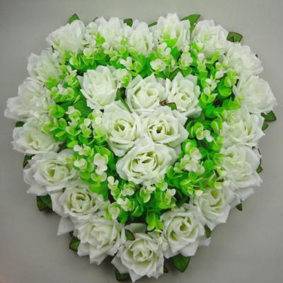 China Artificial Flower Love Silk Shape Artificial Rose Flowers Blossom Wall for Wedding Christmas Festival Wall Door Home Decoration for sale