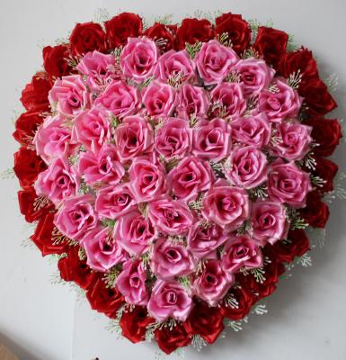 China Artificial Flower 55cm Heart Shaped Simulated Rose Flowers Wedding Holiday Festival Decor for sale