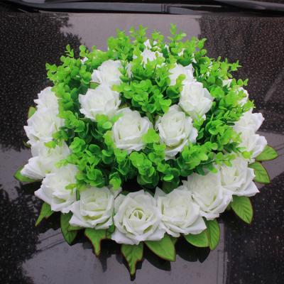 China Artificial Flower Round Simulated Artificial Flowers Rose Wall Wedding Home Decor for sale