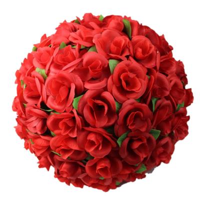 China Wedding decoration factory price silk flower artificial rose flower wedding ball for wedding festival decoration for sale