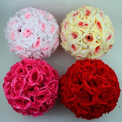 China Wedding Rose 20cm Artificial Rose Flower Ball Wedding Garden Flower Ball Decoration for sale