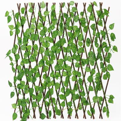 China Festival Decoration Wooden Fence Green Plant Leaves Flower Wedding Decorative Home Garden Outdoor Decoration for sale