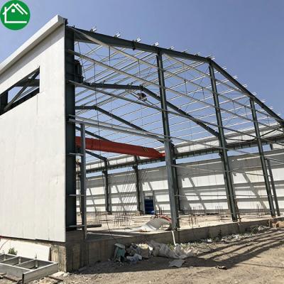 China China 2000sqm Industrial Steel Structures Prefab Steel Crane Warehouse for sale