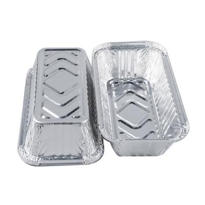 China Disposable Food Aluminum Foil 2lb Bread Pan 900ml Aluminum Foil Container for sale