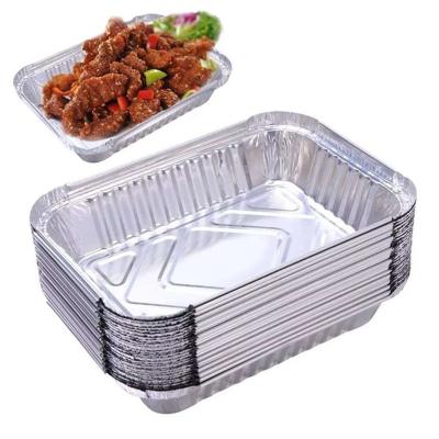 China Low Price Aluminum Foil Food Container Disposable Aluminum Foil Tray For Food Packaging for sale