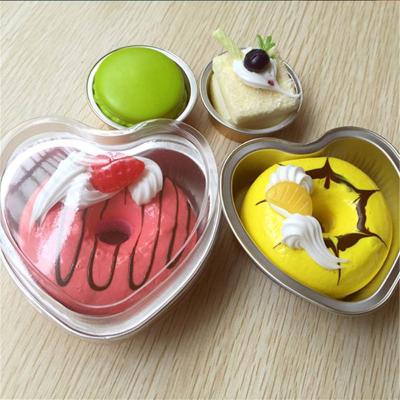 China Hot Selling Custom Aluminum Foil Gold Foil Food Heart Cake Baking Disposable Colorful Cup Aluminum Foil Mold Container With Lids for sale